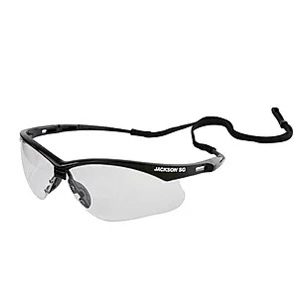 Jackson Safety SG Safety Glasses with Black Frame and Clear Anti-Fog Lens